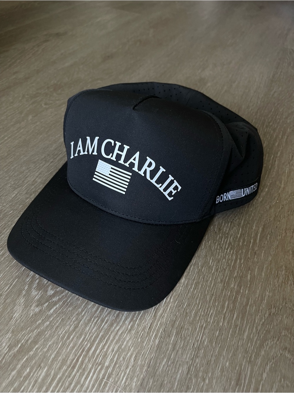 Born United I AM CHARLIE Black Trucker Hat